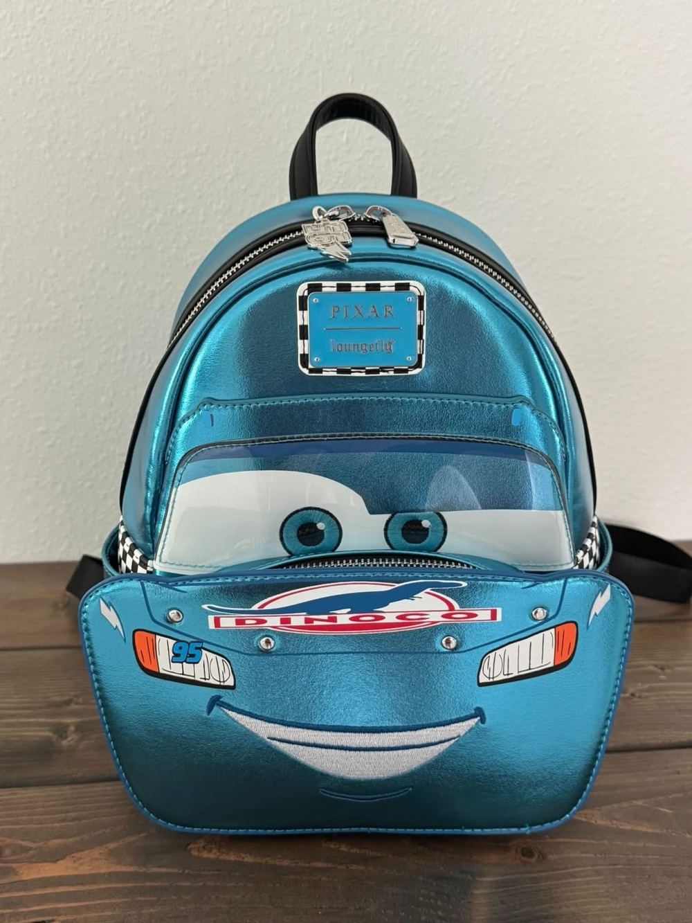 Loungefly Blue Dinoco Lightning McQueen Mini Backpack